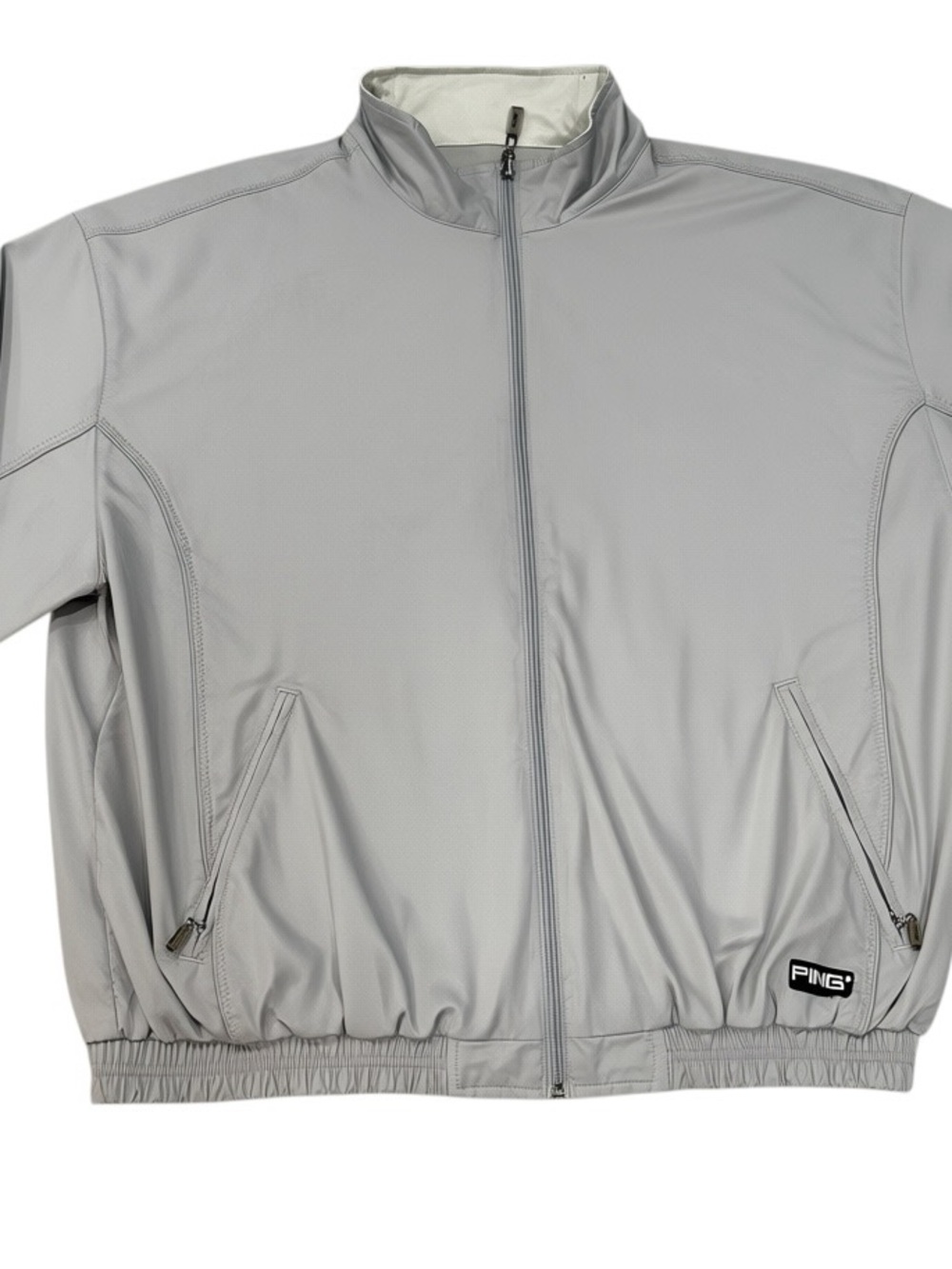 PING Golf Jacket Mens L Reversible Gray Full Zip Windbreaker Wind Shirt Coat